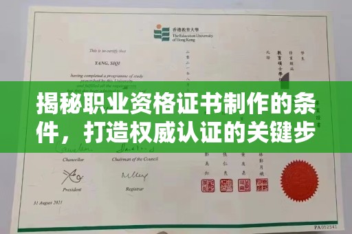 尼勒克揭秘职业资格证书制作的条件，打造权威认证的关键步骤