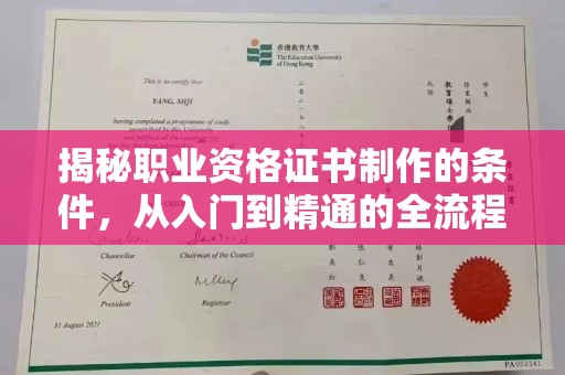 尼勒克揭秘职业资格证书制作的条件，从入门到精通的全流程解析