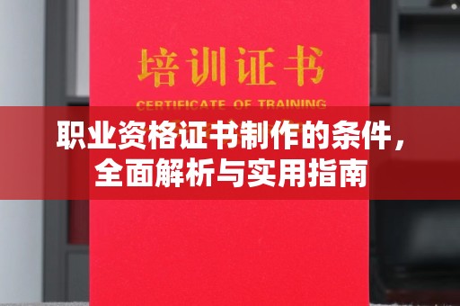 尼勒克职业资格证书制作的条件，全面解析与实用指南